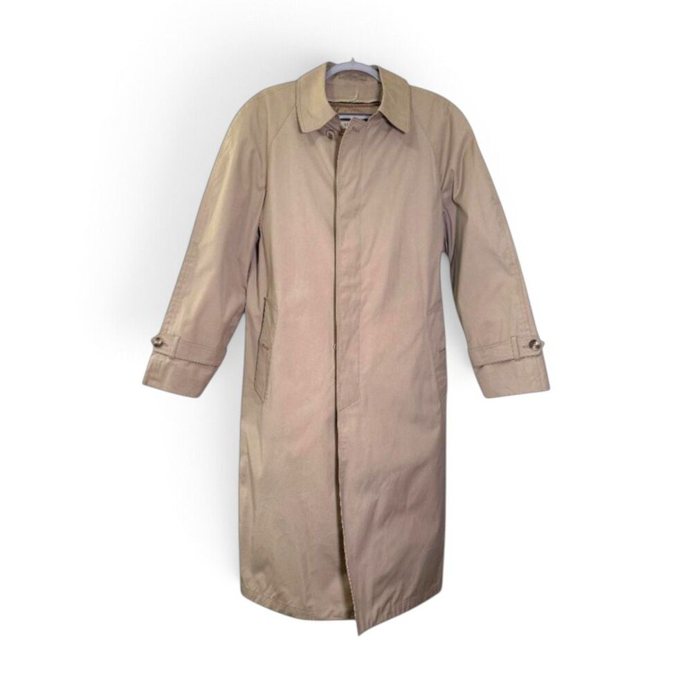 LONDON FOG Single-breasted Classic Tan/Khaki Men's Trench Coat, 44 Reg